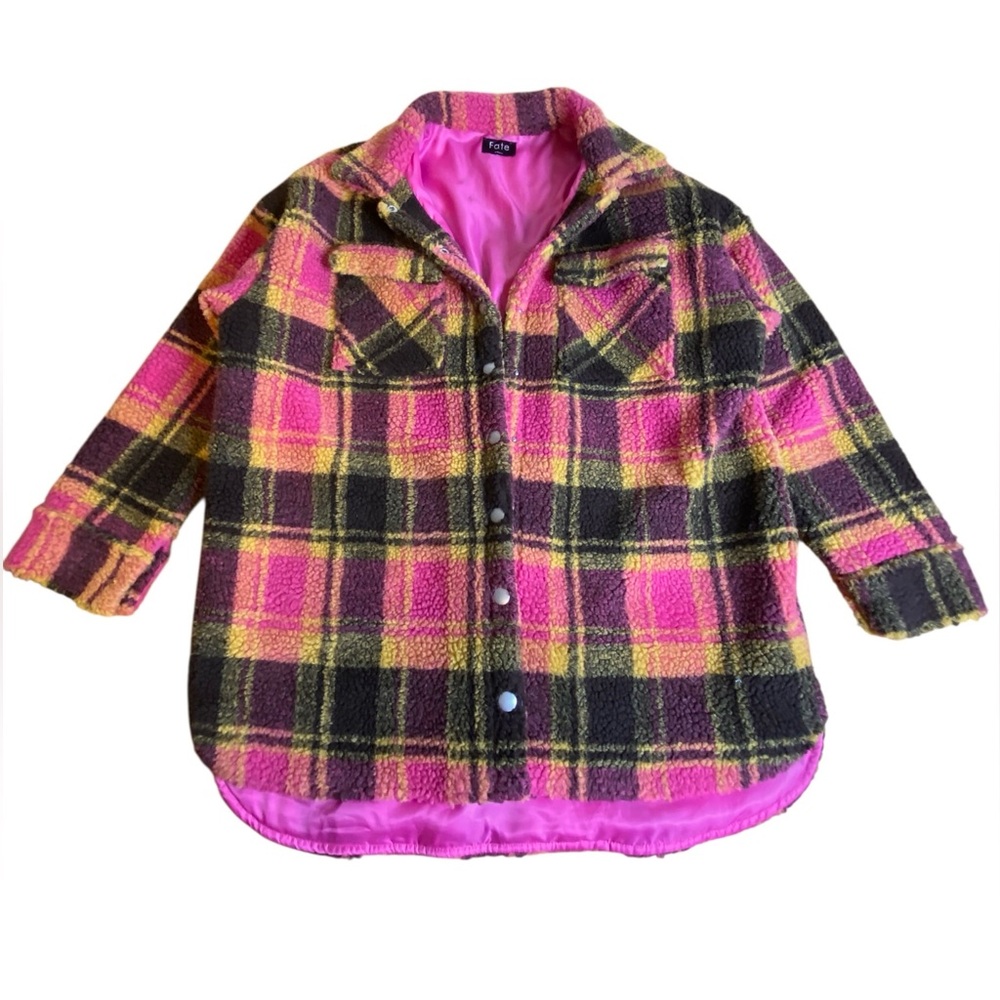 Fate Anthropologie Furry Oversized Shacket Women’s Size S - Picture 4 of 11